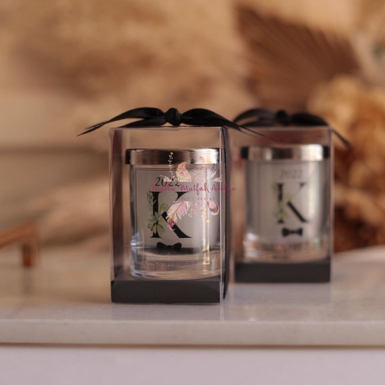 Hediyelik Kutulu Kapaklı Yükseltili Mum
