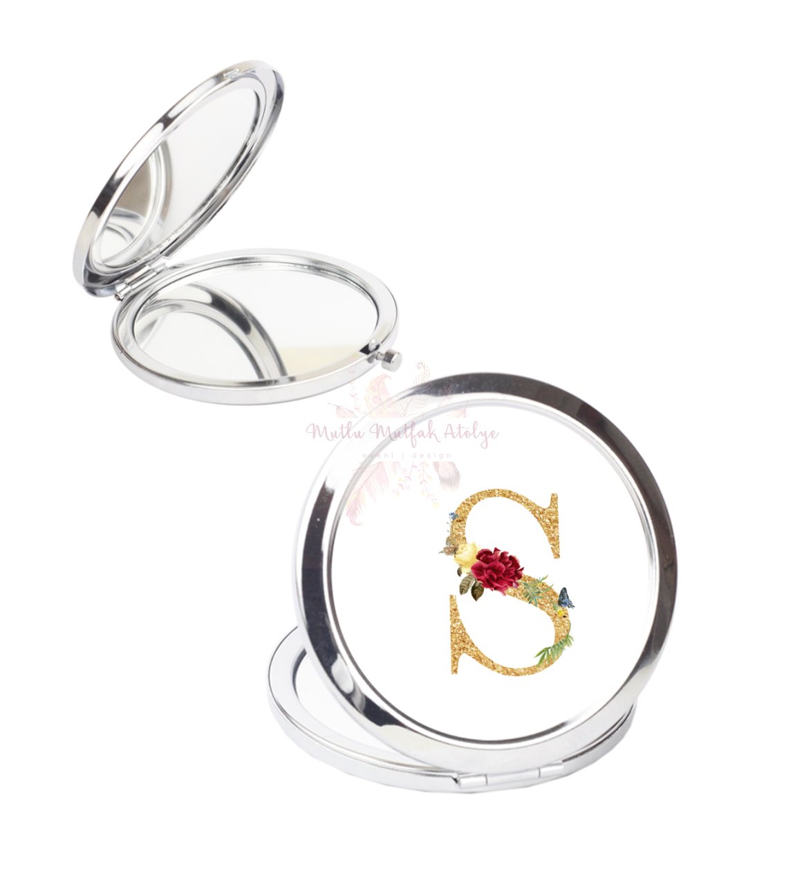 Gold Harfli Cep Aynası