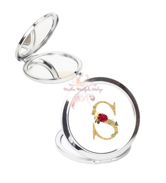 Gold Harfli Cep Aynası