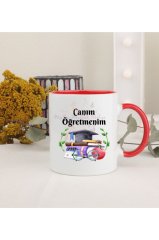 Öğretmenler Günü Hediyesi Canım Öğretmenim Kırmızı Kupa Bardak