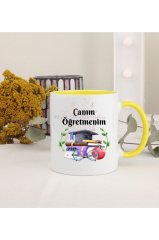 Öğretmenler Günü Hediyesi Canım Öğretmenim Sarı Kupa Bardak