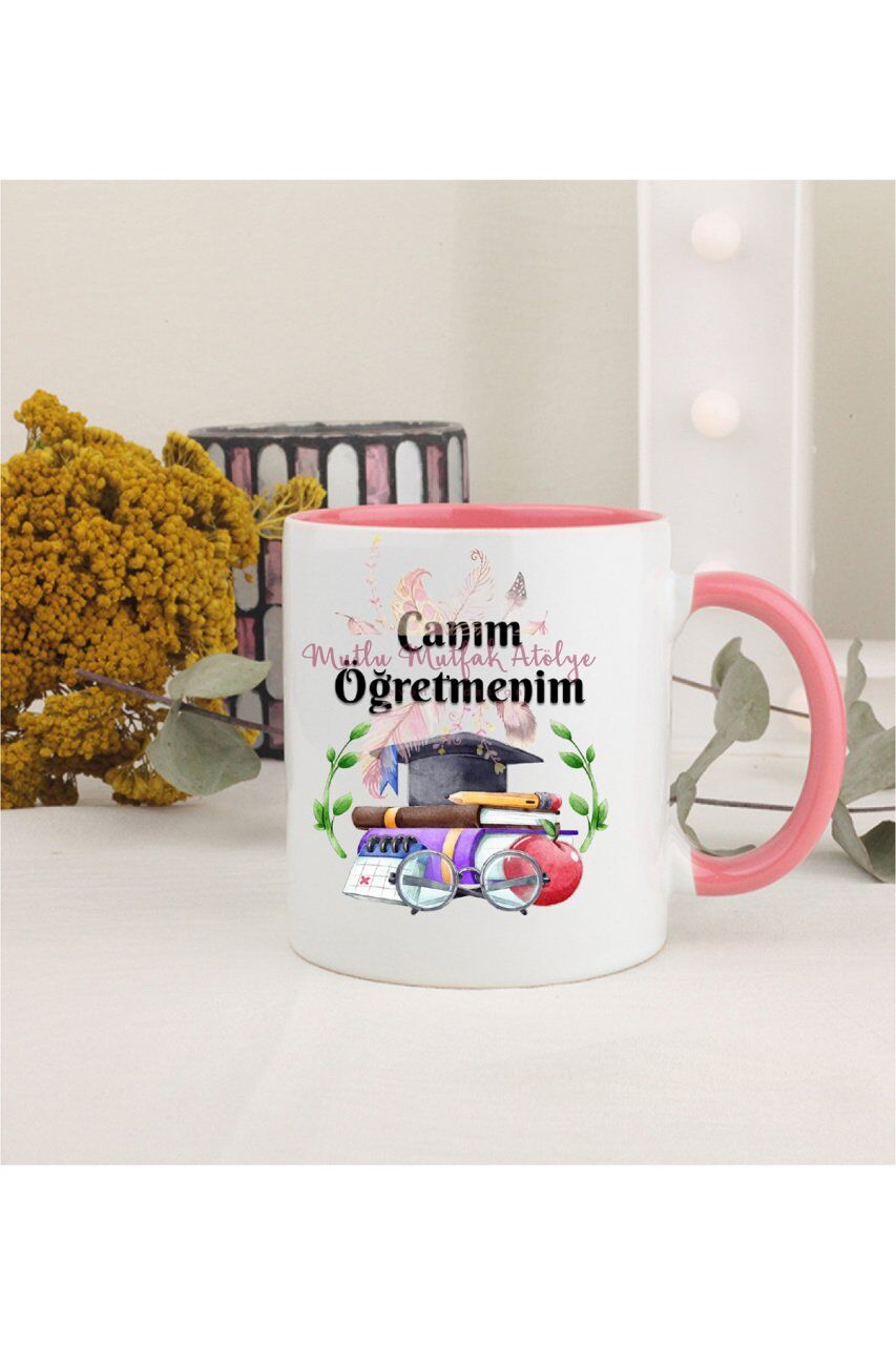 Öğretmenler Günü Hediyesi Canım Öğretmenim Pembe Kupa Bardak