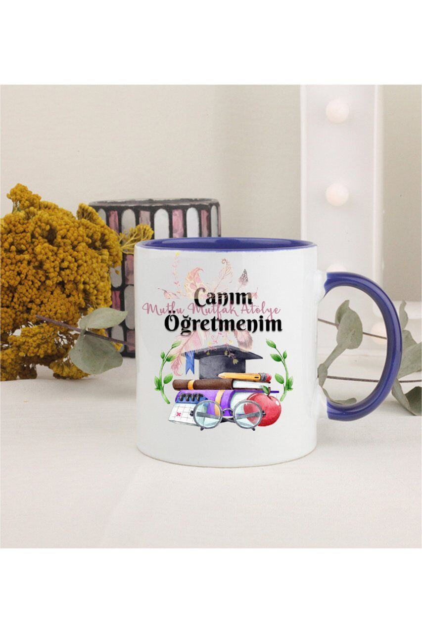Öğretmenler Günü Hediyesi Canım Öğretmenim Lacivert Kupa Bardak