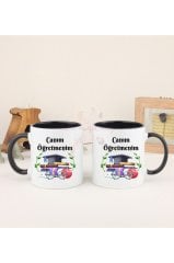 Öğretmenler Günü Hediyesi Canım Öğretmenim İkili Siyah Kupa Bardak