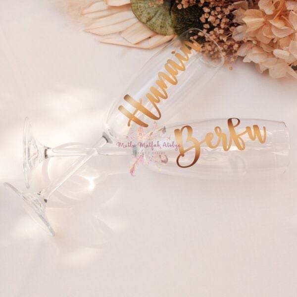 İkili Kişiye Özel Şampanya Kadehi