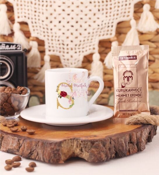 Gold Harfli Türk Kahvesi Fincanı