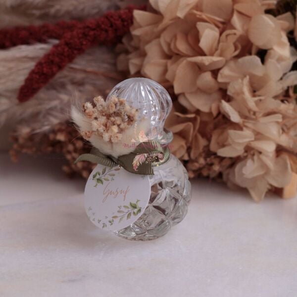 Yuvarlak Çiçek Süslemeli Hediyelik Kolonya