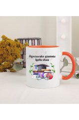 Öğretmenler Günü Hediyesi Turuncu Kupa Bardak