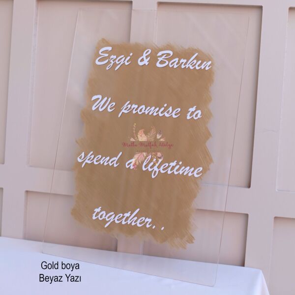 Şeffaf Yazılı Kapı Süsü / Duvar Süsü