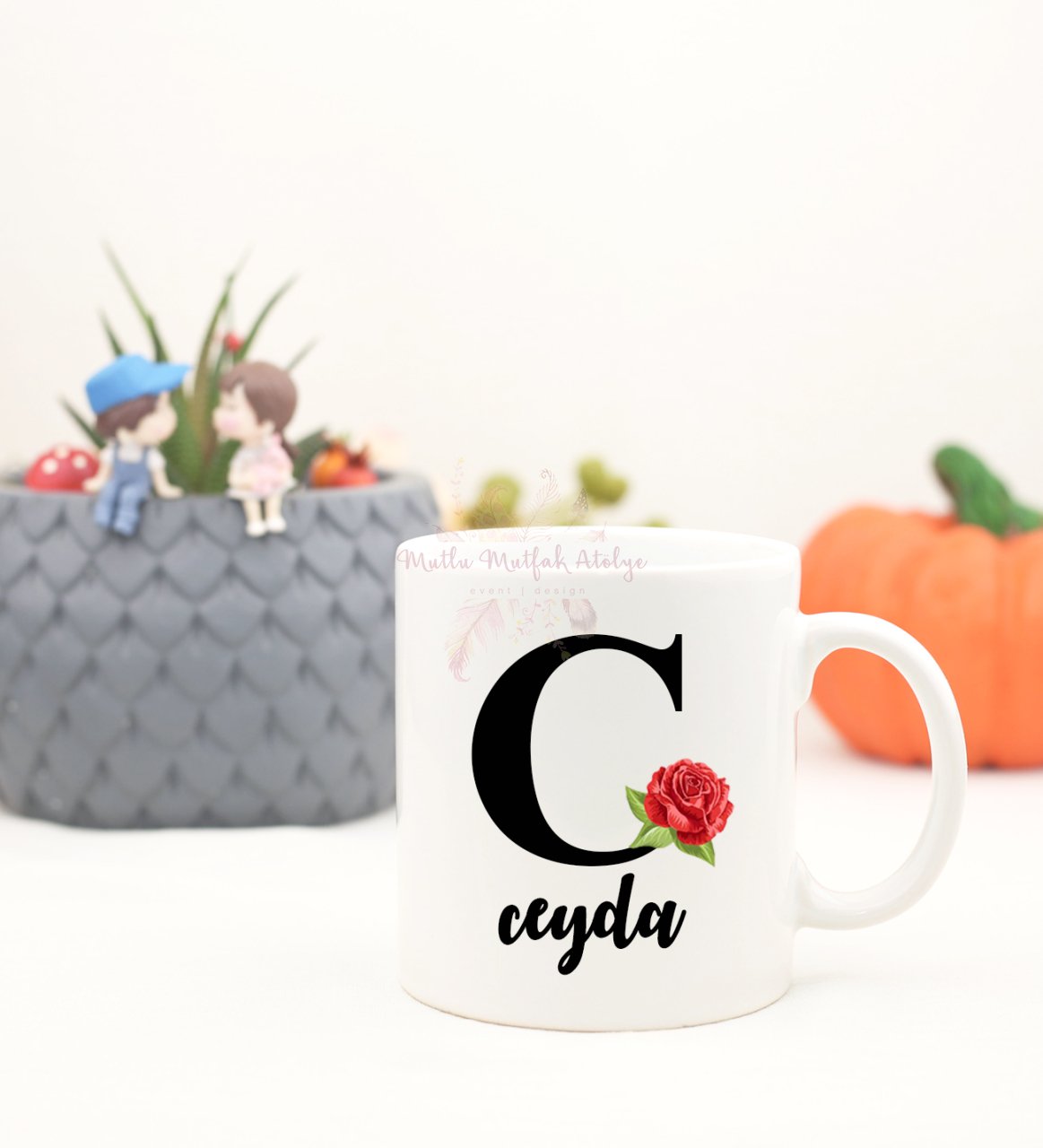 Kişiye Özel Kupa Bardak C Harfi