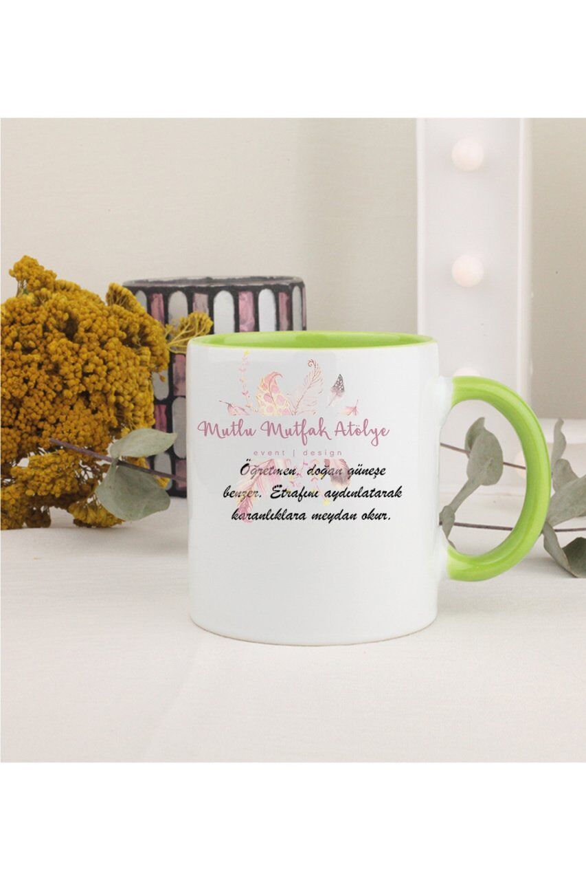 Öğretmenler Günü Hediyesi Yeşil Kupa Bardak
