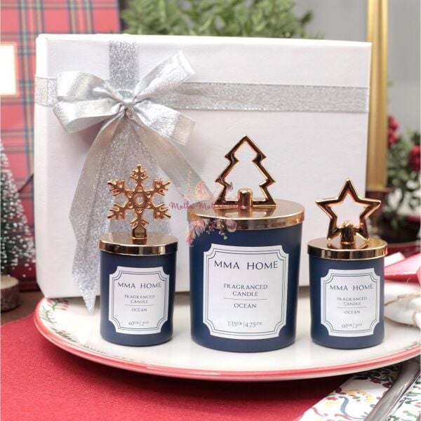 Hediye Kutulu Yılbaşı Mum Seti Okyanus Kokulu