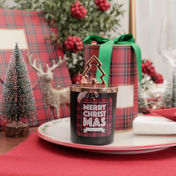 Yılbaşı Hediyelik Kutulu Çikolata Kokulu Mum