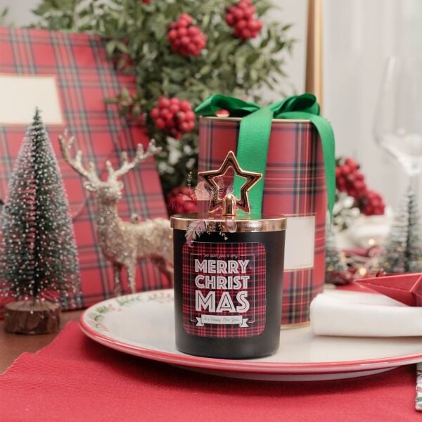 Yılbaşı Hediyelik Kutulu Çikolata Kokulu Mum