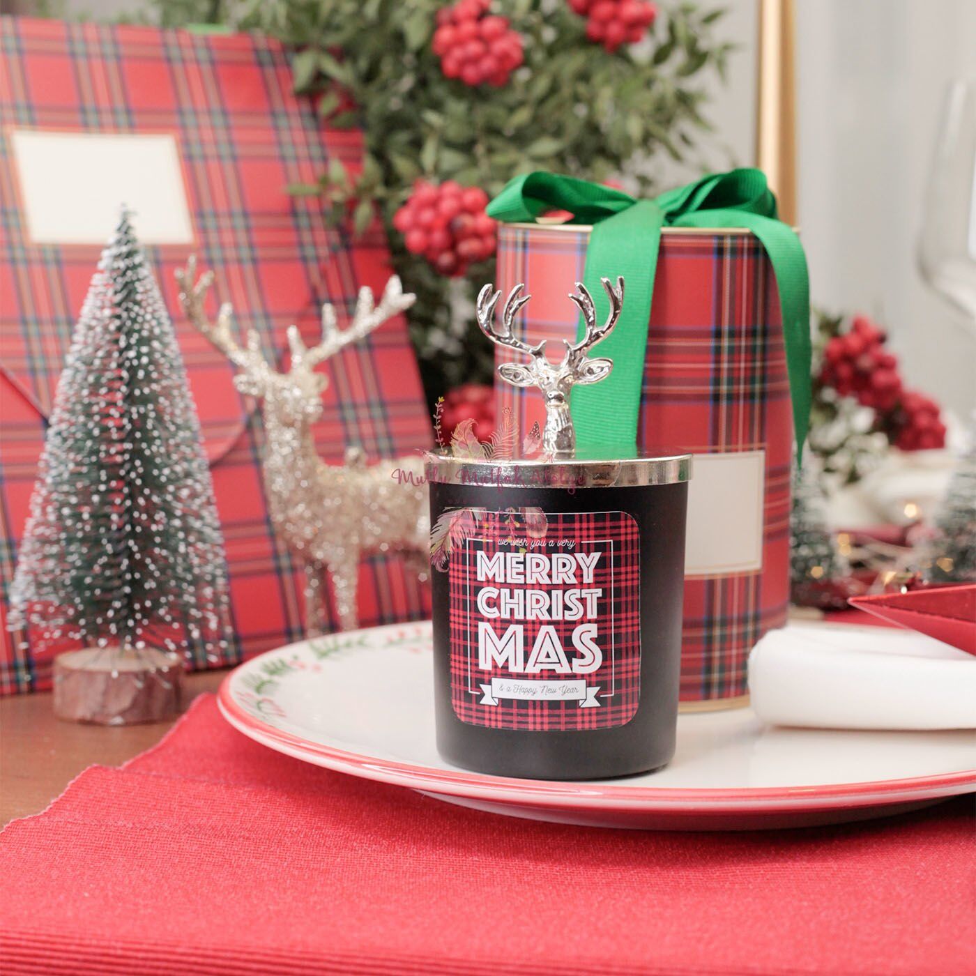 Yılbaşı Hediyelik Kutulu Çikolata Kokulu Mum