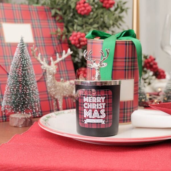 Yılbaşı Hediyelik Kutulu Çikolata Kokulu Mum