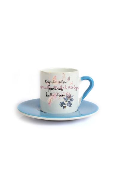 Öğretmenler Günü Hediyesi  Mavi Türk Kahvesi Fincanı