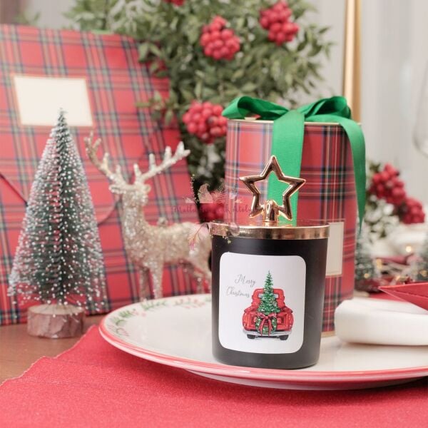 Yılbaşı Hediyelik Kutulu Çikolata Kokulu Mum