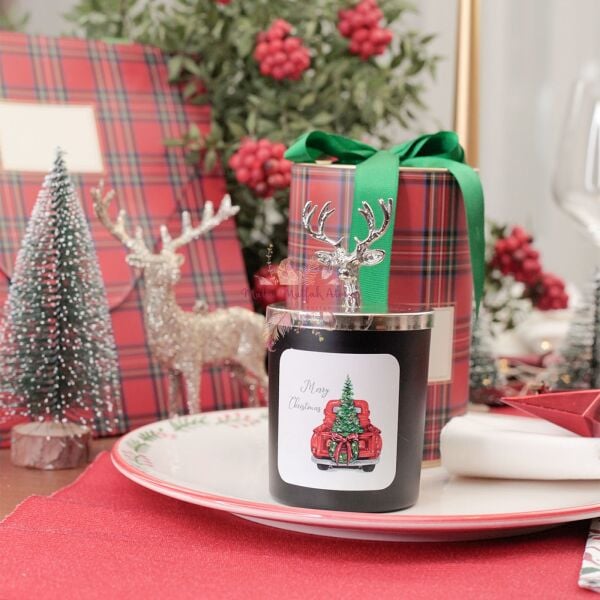 Yılbaşı Hediyelik Kutulu Çikolata Kokulu Mum