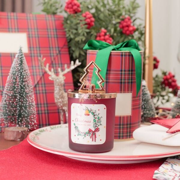 Yılbaşı Hediyelik Kutulu Elma Tarçın Kokulu Mum