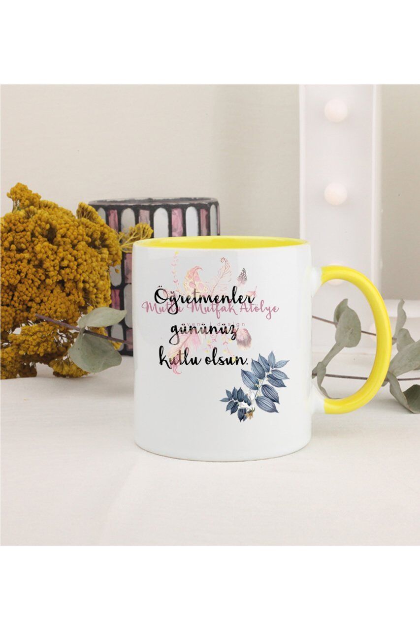 Öğretmenler Günü Hediyesi  Sarı Kupa Bardak