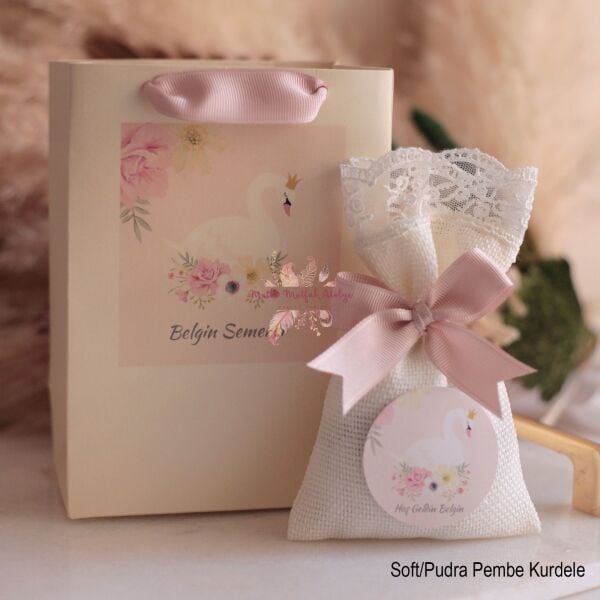 Hediyelik Lavanta Kesesi ve Baskılı Karton Çanta Seti