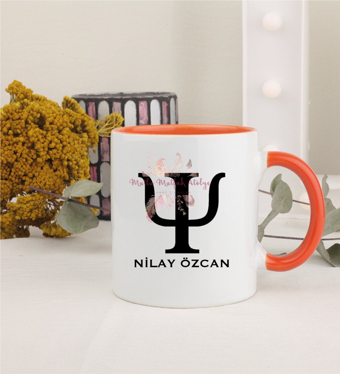 Kişiye Özel Psikolog Turuncu Kupa Bardak