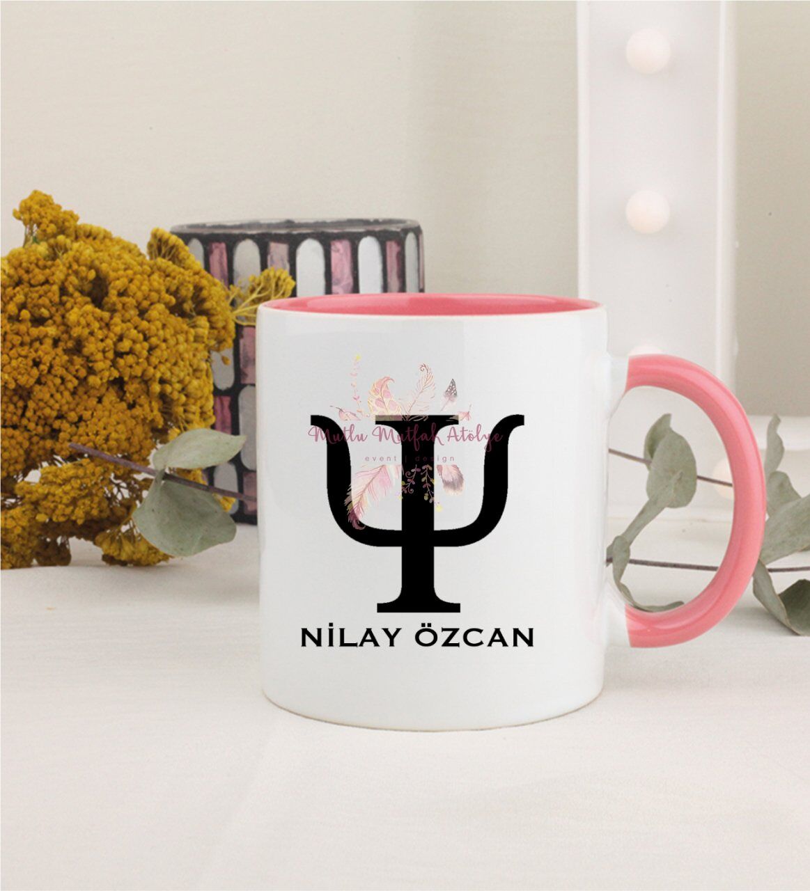 Kişiye Özel Psikolog Pembe Kupa Bardak