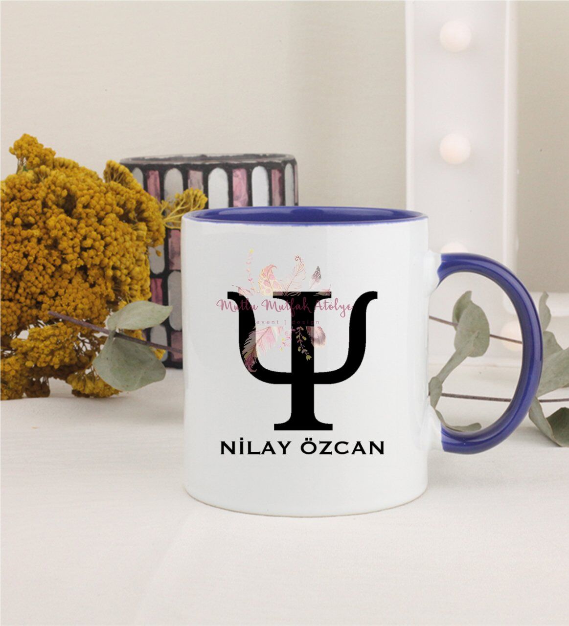 Kişiye Özel Psikolog Lacivert Kupa Bardak
