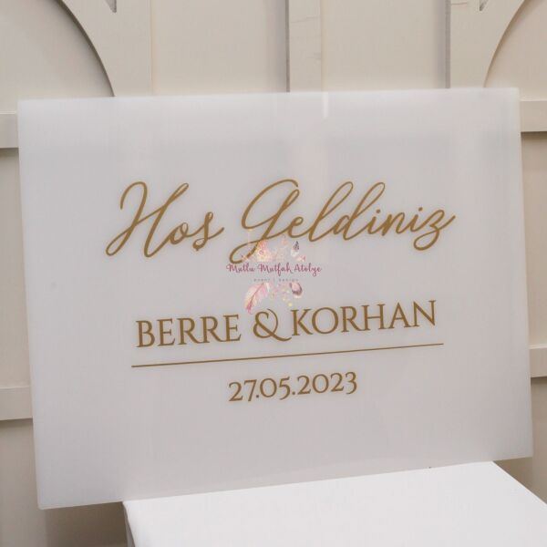 Beyaz Buzlu Görünümlü Karşılama Panosu