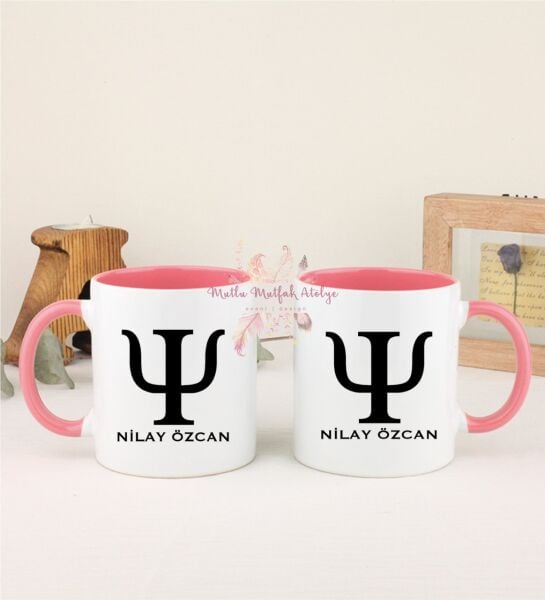 Kişiye Özel Psikolog İkili Pembe Kupa Bardak