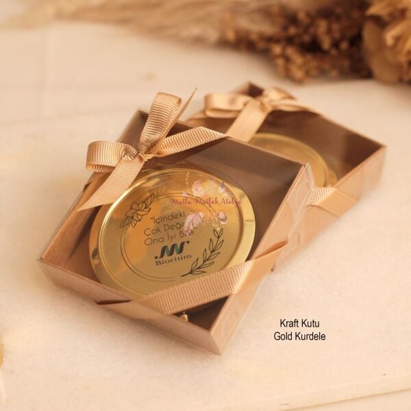 Hediyelik Kutulu Kapaklı Ayna Gold