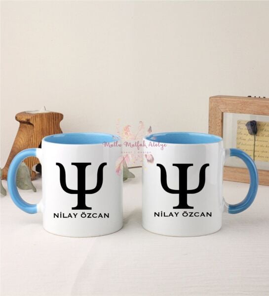 Kişiye Özel Psikolog İkili Mavi Kupa Bardak