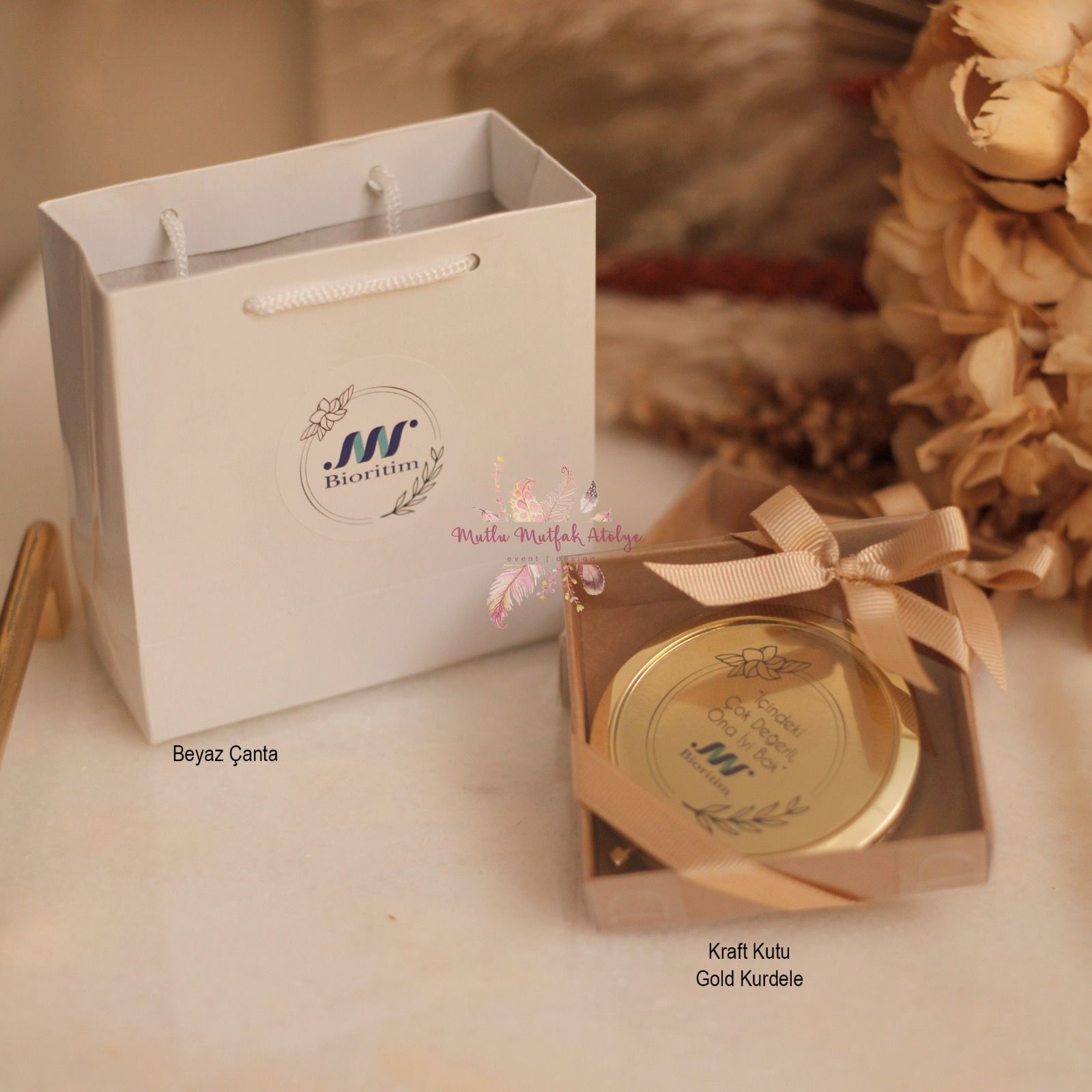 Hediyelik Ayna Ve Karton Çanta Seti