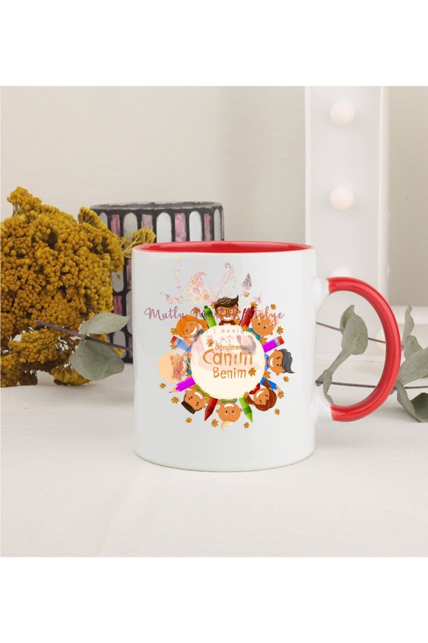 Öğretmenler Günü Hediyesi Canım Öğretmenim  Kırmızı Kupa Bardak