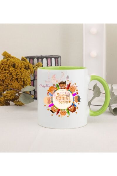 Öğretmenler Günü Hediyesi Canım Öğretmenim  Yeşil Kupa Bardak