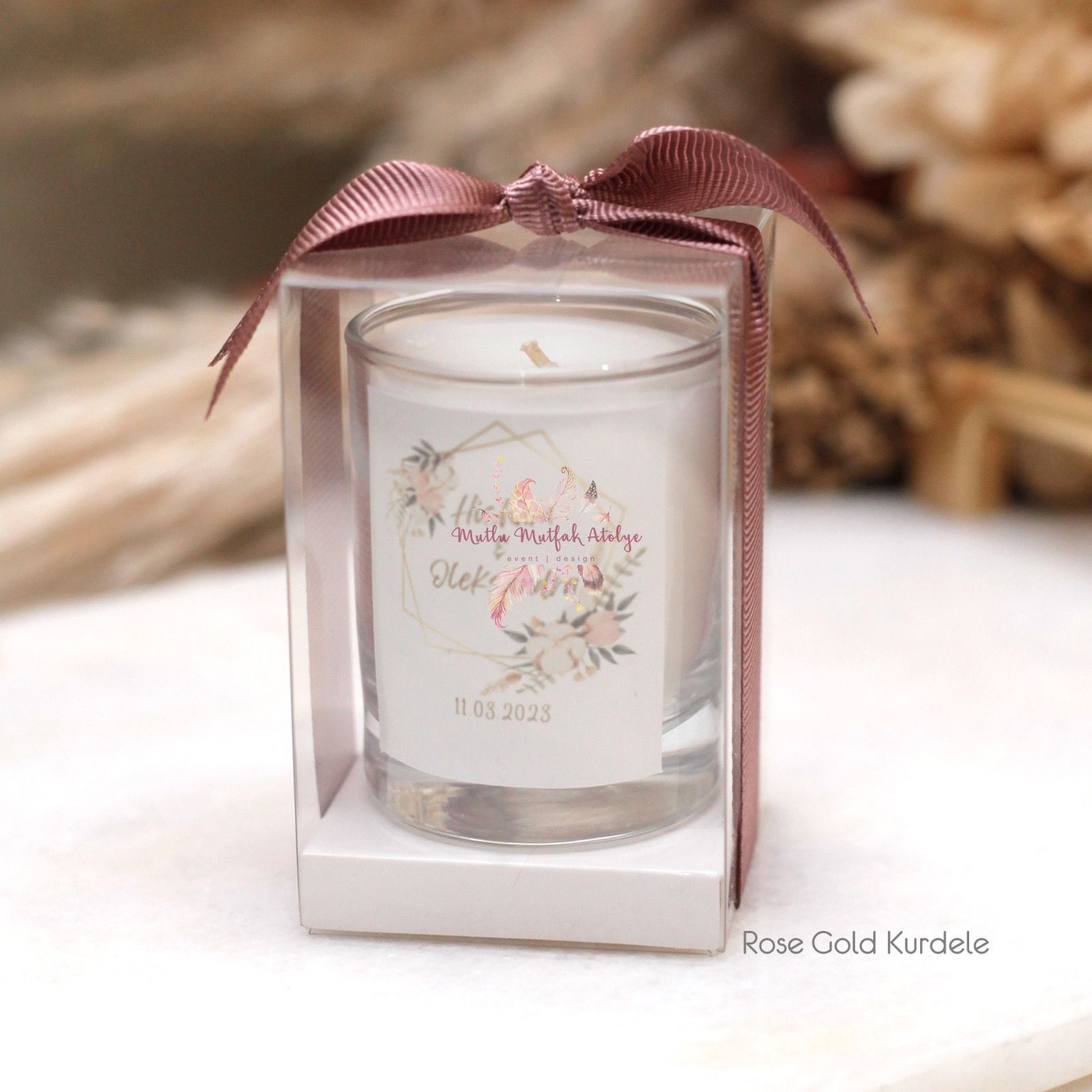 Hediyelik Yükseltili Kutulu Mum