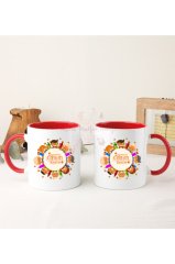 Öğretmenler Günü Hediyesi Canım Öğretmenim  İkili Kırmızı Kupa Bardak