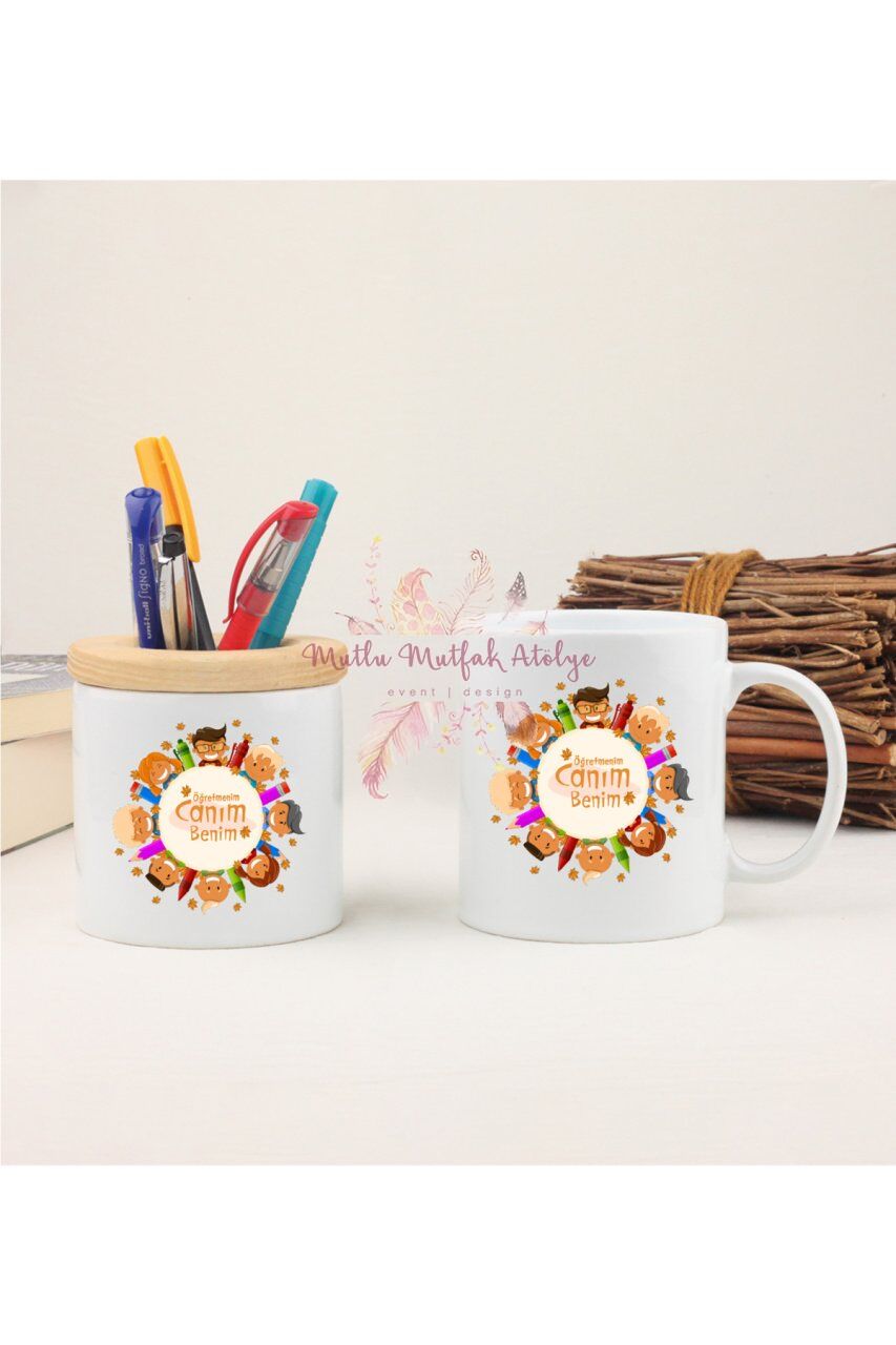 Öğretmenler Günü Hediyesi Canım Öğretmenim  Kalemlik ve Kupa Bardak