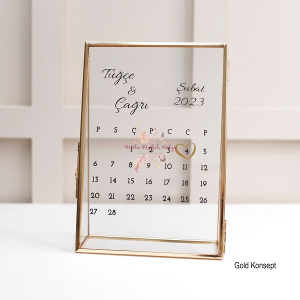 Çerçeveli Çiçekli Cam Masaüstü İsimlik