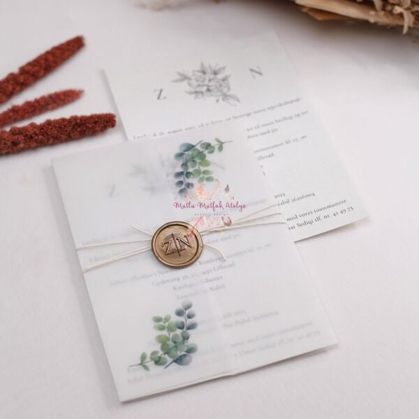 Şeffaf Tasarım Mühürlü Davetiye (50 Ad.)