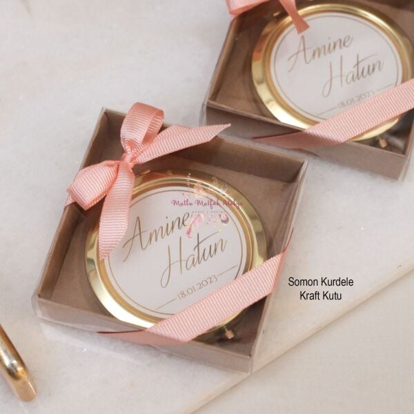 Hediyelik Kutulu Kapaklı Gold Ayna