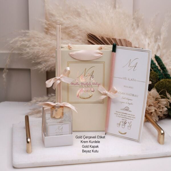 Hediyelik Oda Kokusu Tohum Kalemi Ve Baskılı Karton Çanta Seti