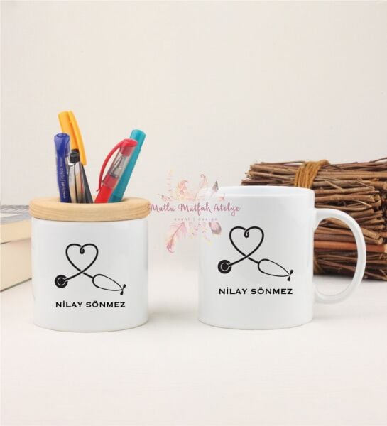 Kişiye Özel Hemşire Kalemlik ve Kupa Bardak