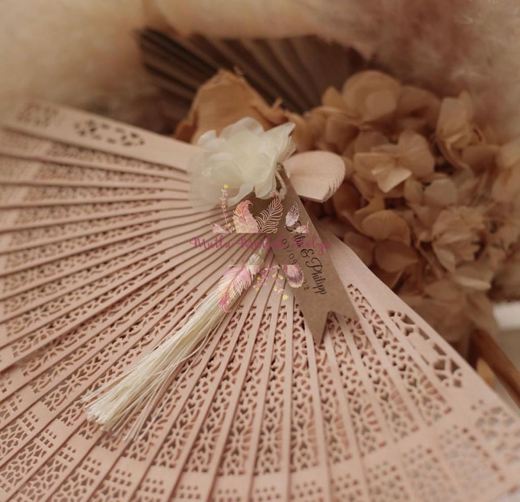 Süslenmiş Bambu Yelpaze