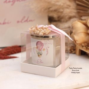 Büyük Boy Çiçekli Kokulu Hediyelik Mum