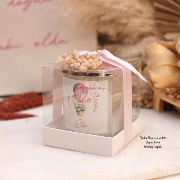 Büyük Boy Çiçekli Kokulu Hediyelik Mum