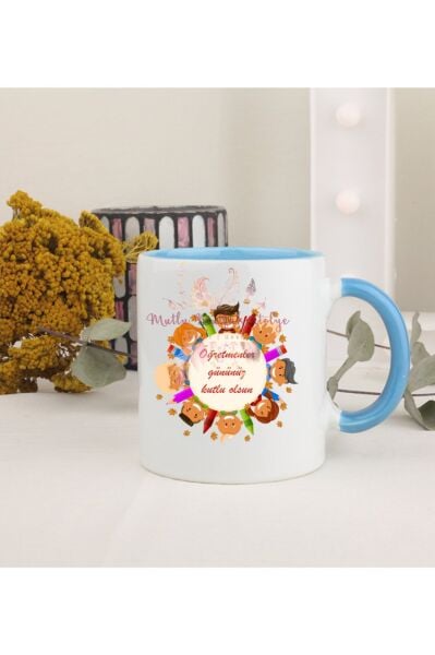 Öğretmenler Günü Hediyesi  Mavi Kupa Bardak