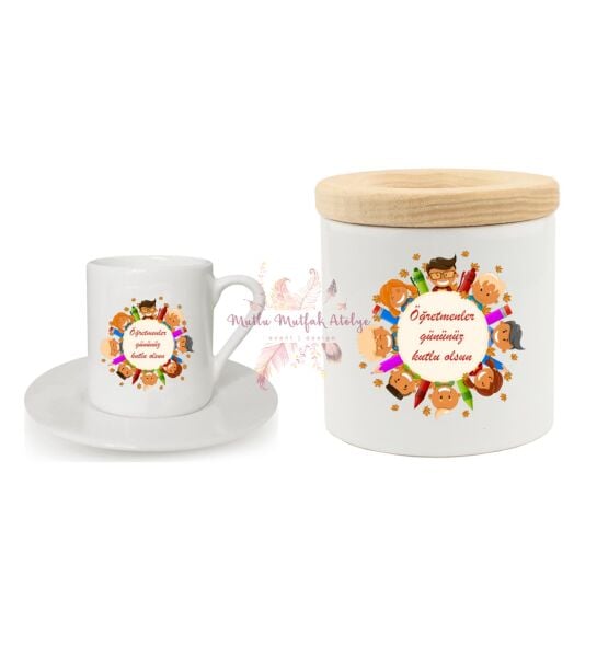 Öğretmenler Günü Hediyesi  Kalemlik ve Türk Kahvesi Fincanı