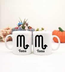 2'li Kişiye Özel Kupa Bardak Akrep Burcu